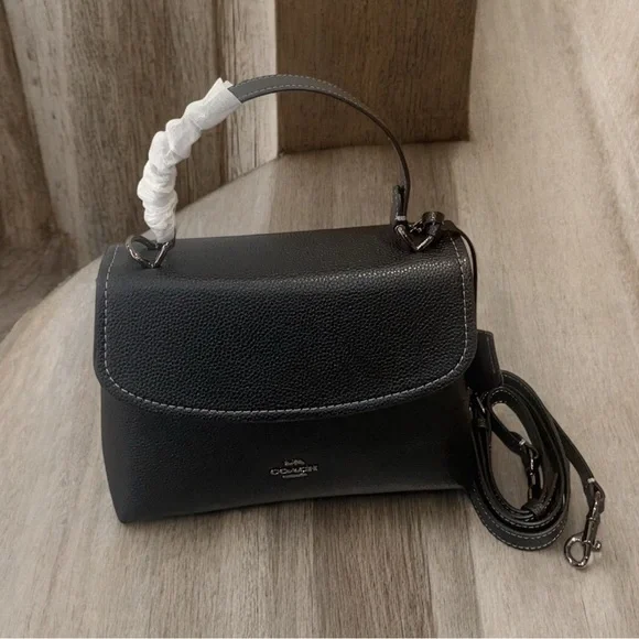 Coach Black Leather Handbag - Picture 1 of 6